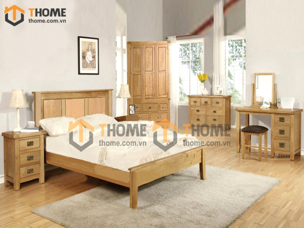 Bộ Sưu Tập Phòng Ngủ Số 01 Gỗ Sồi Tự Nhiên TKPN-01SM