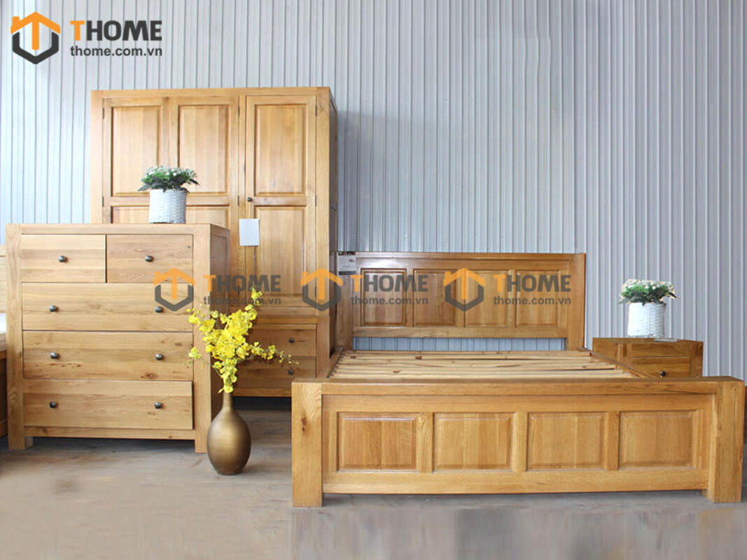 Bộ Sưu Tập Phòng Ngủ Số 01 Gỗ Sồi Tự Nhiên TKPN-01SM
