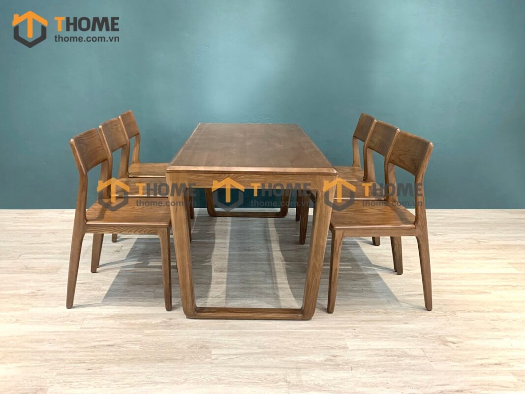 Bộ Bàn Ăn Armani Chân Vuông 6 Ghế (Nhiều Mẫu Ghế) Gỗ Sồi Tự Nhiên BBA6-25SN