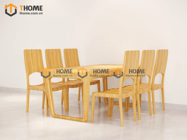 Bộ Bàn Ăn Armani chân vuông 6 Ghế (Nhiều Mẫu Ghế) Gỗ Sồi Tự Nhiên BBA6-24SN
