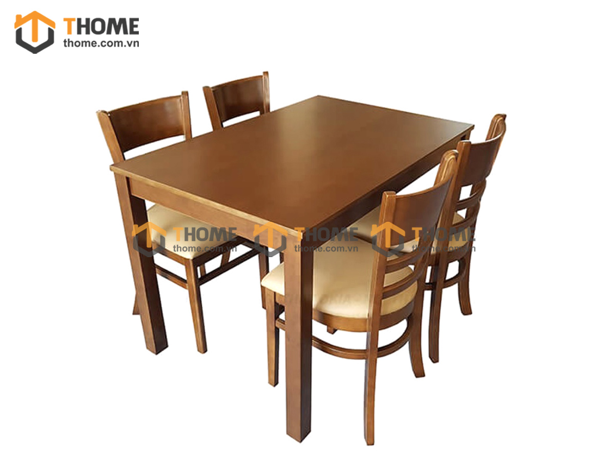 Bộ bàn ăn Cabin 4 ghế (nhiều mẫu ghế) màu óc chó BBA4-05CS