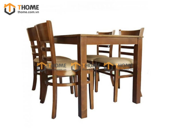 Bộ bàn ăn Cabin 4 ghế (nhiều mẫu ghế) màu óc chó BBA4-05CS
