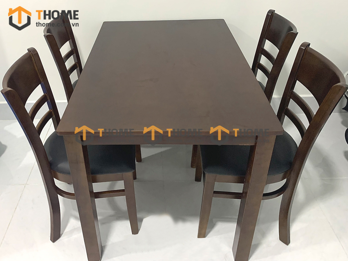 Bộ bàn ăn Cabin 4 ghế (nhiều mẫu ghế) màu óc chó BBA4-05CS