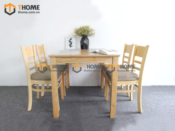 Bộ bàn ăn Cabin 4 ghế (nhiều mẫu ghế) màu tự nhiên BBA4-04CS