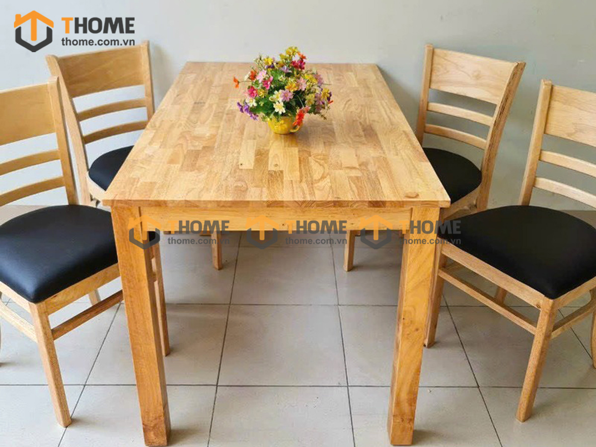 Bộ bàn ăn Cabin 4 ghế (nhiều mẫu ghế) màu tự nhiên BBA4-04CS