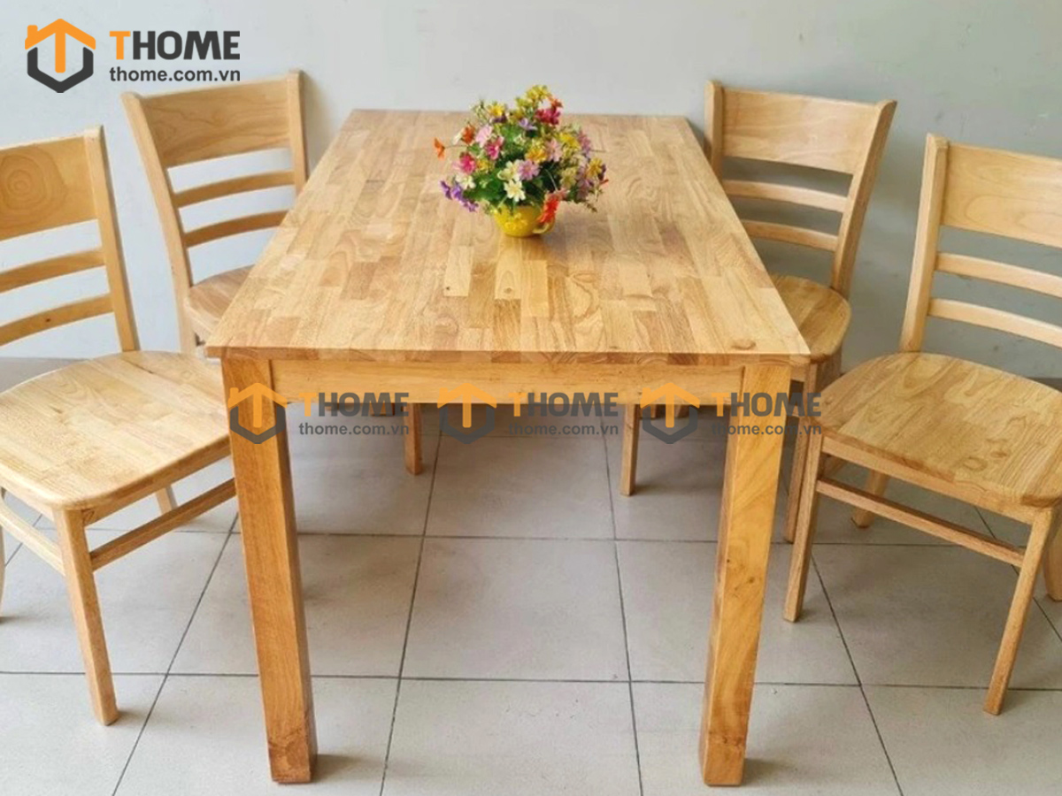 Bộ bàn ăn Cabin 4 ghế (nhiều mẫu ghế) màu tự nhiên BBA4-04CS
