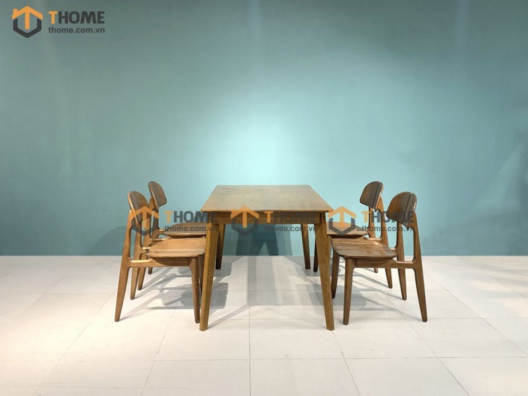 Bộ Bàn Ăn Capri 4 Ghế (Nhiều Mẫu Ghế) Gỗ Sồi Tự Nhiên BBA4-10SN