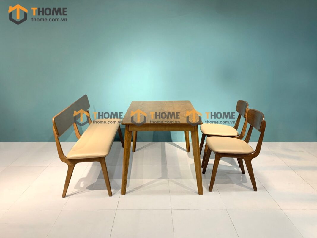 Bộ Bàn Ăn Capri 4 Ghế (Nhiều Mẫu Ghế) Gỗ Sồi Tự Nhiên BBA4-10SN