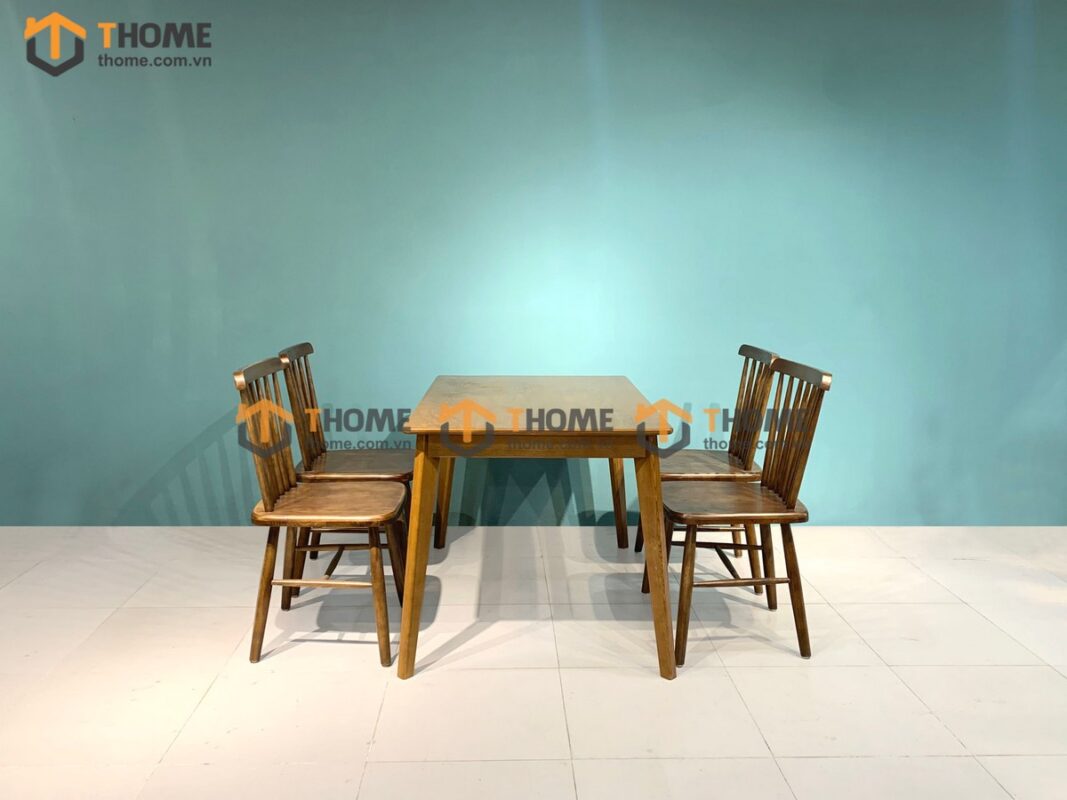 Bộ Bàn Ăn Capri 4 Ghế (Nhiều Mẫu Ghế) Gỗ Sồi Tự Nhiên BBA4-10SN