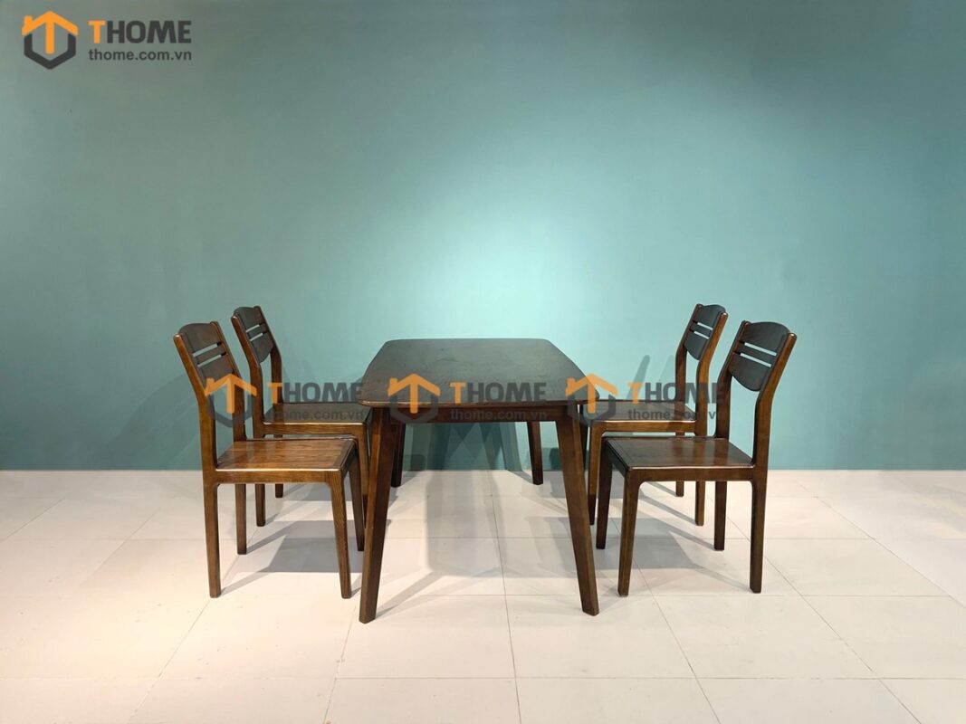 Bộ Bàn Ăn Capri 4 Ghế (Nhiều Mẫu Ghế) Gỗ Sồi Tự Nhiên BBA4-10SN
