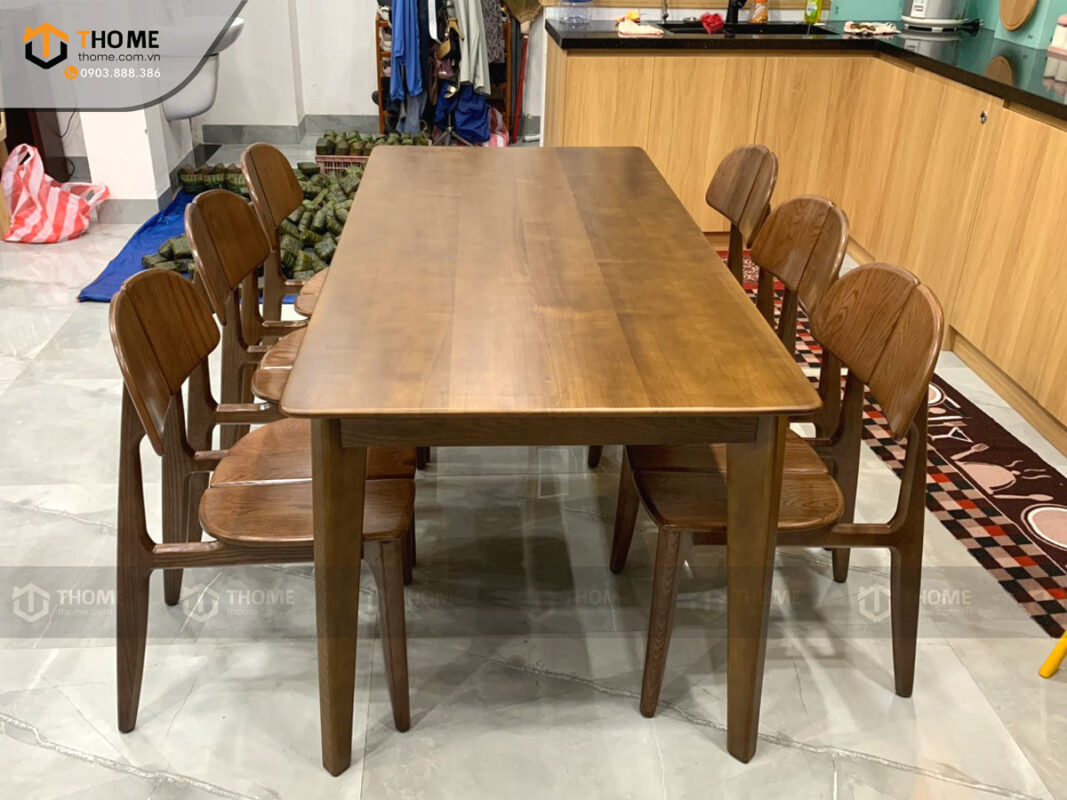 Bộ Bàn Ăn Capri 6 Ghế (Nhiều Mẫu Ghế) Gỗ Sồi Tự Nhiên BBA6-10SN