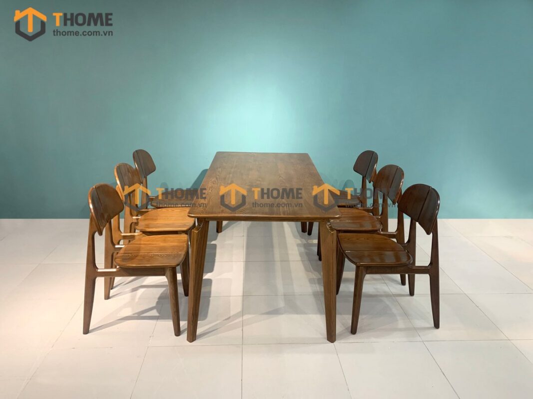 Bộ Bàn Ăn Capri 6 Ghế (Nhiều Mẫu Ghế) Gỗ Sồi Tự Nhiên BBA6-10SN