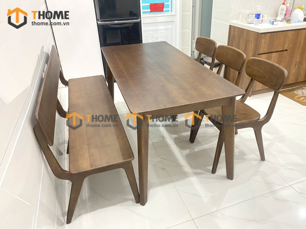 Bộ Bàn Ăn Capri 6 Ghế (Nhiều Mẫu Ghế) Gỗ Sồi Tự Nhiên BBA6-10SN