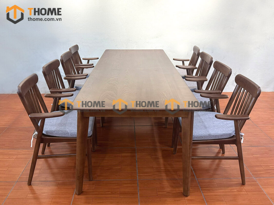 Bộ Bàn Ăn Capri 6 Ghế (Nhiều Mẫu Ghế) Gỗ Sồi Tự Nhiên BBA6-10SN