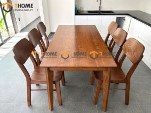 Bộ Bàn Ăn Capri 6 Ghế (Nhiều Mẫu Ghế) Gỗ Sồi Tự Nhiên BBA6-10SN