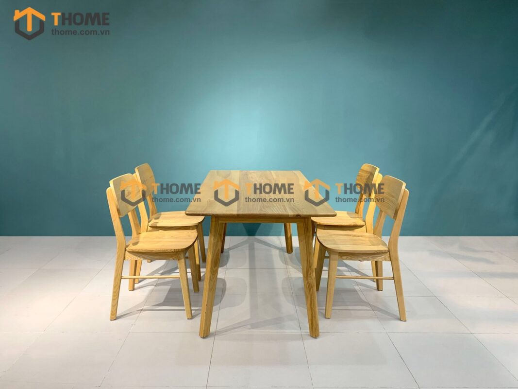 Bộ Bàn Ăn Capri 4 Ghế (Nhiều Mẫu Ghế) Gỗ Sồi Tự Nhiên BBA4-09SN