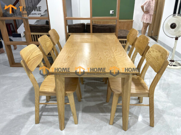 Bộ Bàn Ăn Capri 6 Ghế (Nhiều Mẫu Ghế) Gỗ Sồi Tự Nhiên BBA6-09SN