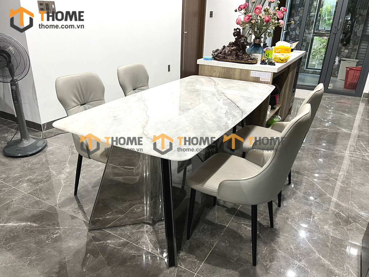 Bộ bàn ăn chân bướm 4 ghế (nhiều mẫu ghế) nhập khẩu BBA4-08NK