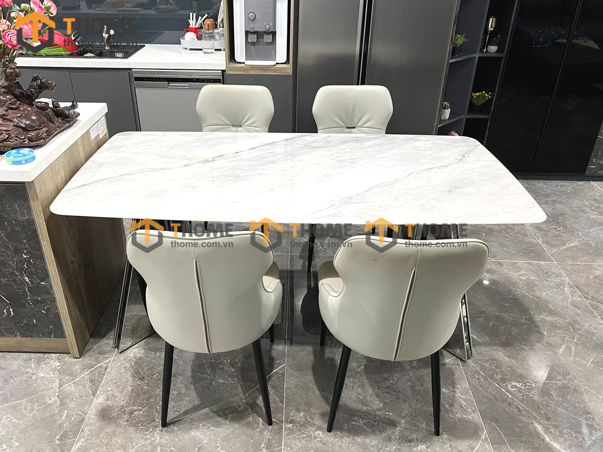 Bộ bàn ăn chân bướm 4 ghế (nhiều mẫu ghế) nhập khẩu BBA4-08NK