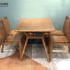 Bộ Bàn Ăn Chân Chéo 4 Ghế (Nhiều Mẫu Ghế) Gỗ Sồi Tự Nhiên BBA4-16SN
