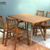 Bộ Bàn Ăn Chân Chéo 4 Ghế (Nhiều Mẫu Ghế) Gỗ Sồi Tự Nhiên BBA4-16SN