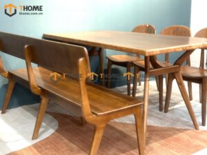 Bộ Bàn Ăn Chân Chéo 6 Ghế (Nhiều Mẫu Ghế) Gỗ Sồi Tự Nhiên BBA6-16SN