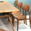 Bộ Bàn Ăn Chân Chéo 6 Ghế (Nhiều Mẫu Ghế) Gỗ Sồi Tự Nhiên BBA6-16SN