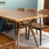 Bộ Bàn Ăn Chân Chéo 6 Ghế (Nhiều Mẫu Ghế) Gỗ Sồi Tự Nhiên BBA6-16SN