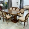 Bộ Bàn Ăn Cổ Điển 6 Ghế (Nhiều Mẫu Ghế) Gỗ Sồi Tự Nhiên BBA6-18SN