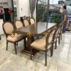 Bộ Bàn Ăn Cổ Điển 6 Ghế (Nhiều Mẫu Ghế) Gỗ Sồi Tự Nhiên BBA6-18SN
