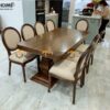 Bộ Bàn Ăn Cổ Điển 6 Ghế (Nhiều Mẫu Ghế) Gỗ Sồi Tự Nhiên BBA6-18SN