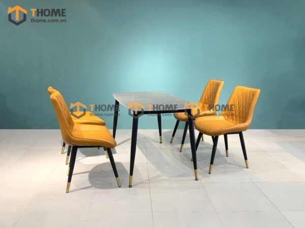 Bộ bàn ăn chân côn 4 ghế (nhiều mẫu ghế) nhập khẩu BBA4-06NK