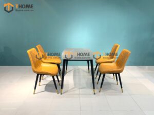 Bộ bàn ăn chân côn 4 ghế (nhiều mẫu ghế) nhập khẩu BBA4-06NK