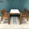 Bộ Bàn Ăn Chân Hươu 6 Ghế (Nhiều Mẫu Ghế) Gỗ Sồi Tự Nhiên BBA6-20SN