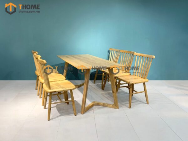Bộ Bàn Ăn Capri 6 Ghế (Nhiều Mẫu Ghế) Gỗ Sồi Tự Nhiên BBA6-17SN