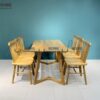 Bộ Bàn Ăn Capri 6 Ghế (Nhiều Mẫu Ghế) Gỗ Sồi Tự Nhiên BBA6-17SN
