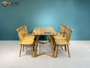 Bộ Bàn Ăn Capri 6 Ghế (Nhiều Mẫu Ghế) Gỗ Sồi Tự Nhiên BBA6-17SN