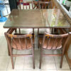 Bộ Bàn Ăn Gỗ Sồi Tự Nhiên Sunrise Chân Nhện 4 Ghế (Nhiều Mẫu Ghế) BBA4-19SN