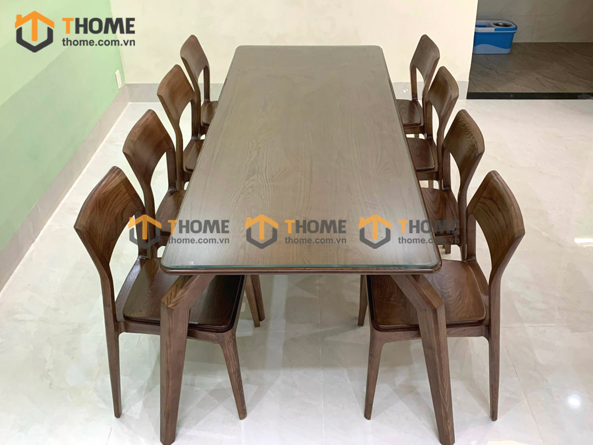 Bộ Bàn Ăn Chân Nhện 6 Ghế (Nhiều Mẫu Ghế) Gỗ Sồi Tự Nhiên BBA6-21SN