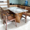 Bộ Bàn Ăn Chân Quạt 6 Ghế (Nhiều Mẫu Ghế) Nhập Khẩu BBA6-42SN