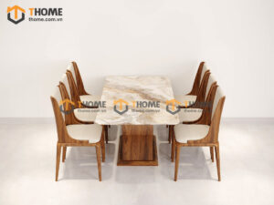 Bộ Bàn Ăn Chân X Đan 6 Ghế (Nhiều Mẫu Ghế) Nhập Khẩu BBA6-39SN