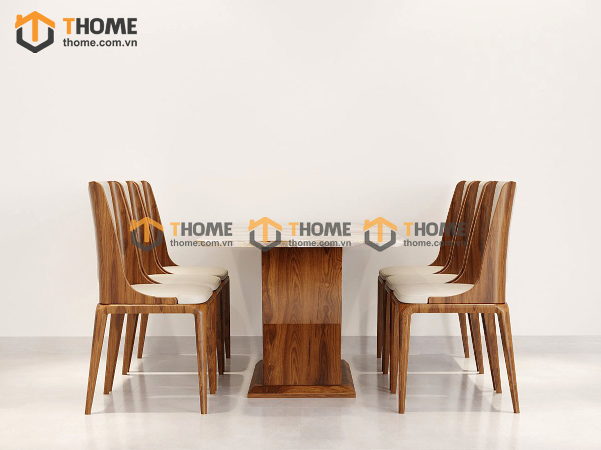 Bộ Bàn Ăn Chân X Đan 6 Ghế (Nhiều Mẫu Ghế) Nhập Khẩu BBA6-39SN