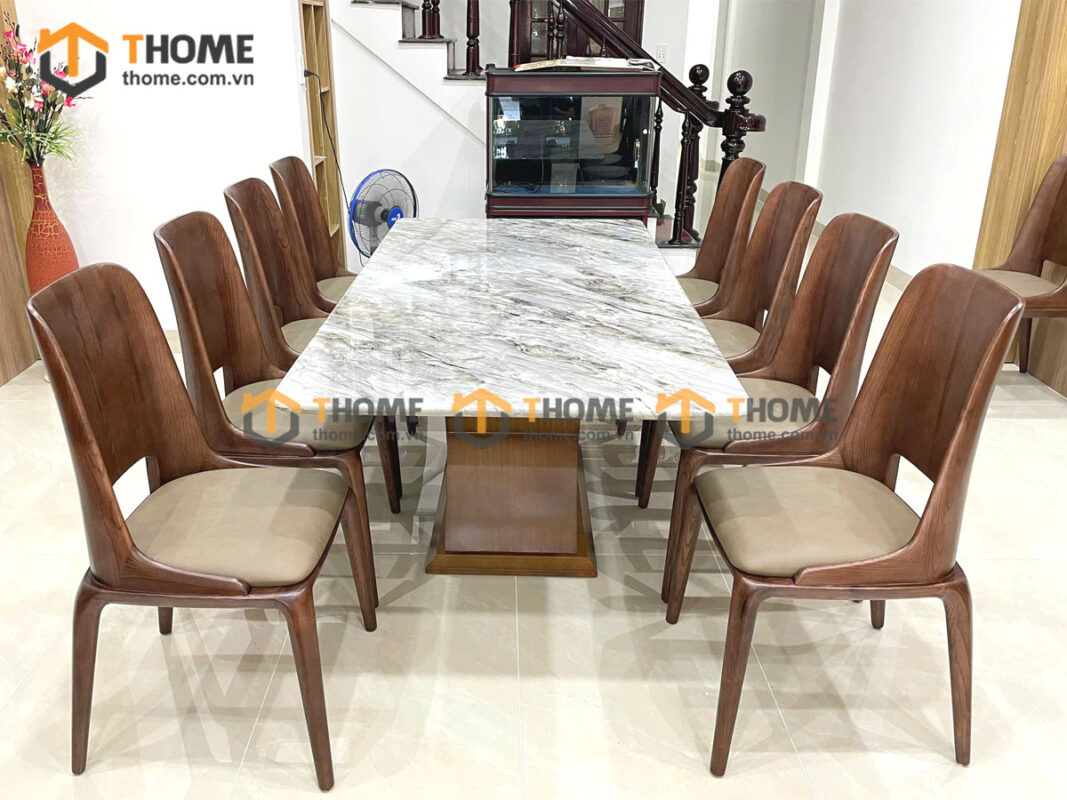 Bộ Bàn Ăn Chân X Đan 6 Ghế (Nhiều Mẫu Ghế) Nhập Khẩu BBA6-39SN