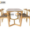 Bộ Bàn Ăn Chân Xương Cá 4 Ghế (Nhiều Mẫu Ghế) Gỗ Sồi Tự Nhiên BBA4-13SN