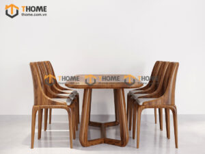 Bộ Bàn Ăn Cleo Quả Lê 6 Ghế (Nhiều Mẫu Ghế) Gỗ Sồi Tự Nhiên BBA6-35SN