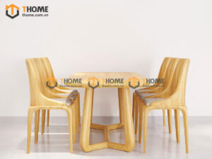 Bộ Bàn Ăn Cleo Quả Lê 6 Ghế (Nhiều Mẫu Ghế) Gỗ Sồi Tự Nhiên BBA6-34SN