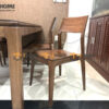 Bộ Bàn Ăn Lux Mặt Gỗ 6 Ghế Venco Gỗ Óc Chó BBA6-40OC
