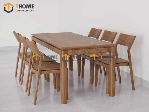 Bộ Bàn Ăn Lux Mặt Gỗ 6 Ghế (Nhiều Mẫu Ghế) Gỗ Sồi Tự Nhiên BBA6-29SN