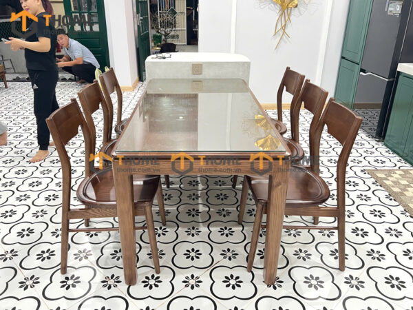 Bộ Bàn Ăn Lux Mặt Gỗ 6 Ghế (Nhiều Mẫu Ghế) Gỗ Sồi Tự Nhiên BBA6-29SN