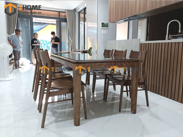 Bộ Bàn Ăn Lux Mặt Gỗ 6 Ghế (Nhiều Mẫu Ghế) Gỗ Sồi Tự Nhiên BBA6-29SN